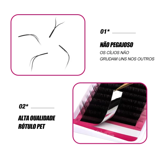 FADVAN YY/3D/4D/5D/6D/8D W Forma Cílios 30 PCS Natural Macio Cílios Profissionais Envio Desde Brasil - Imagem 2