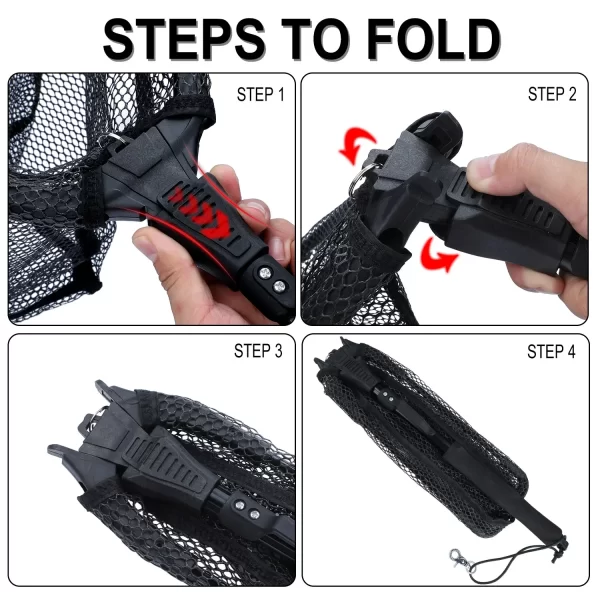 Sougayilang Folding Brail Net Pesca, Telescópica Landing Net, Scoop Net, 65-112cm - Imagem 2