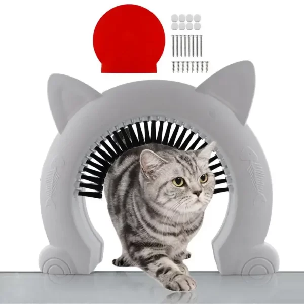 Access Direction Controller Toy para Pet Training, ABS Gate Kit Porta com escova limpa para gatos e gatinhos, Door Hole
