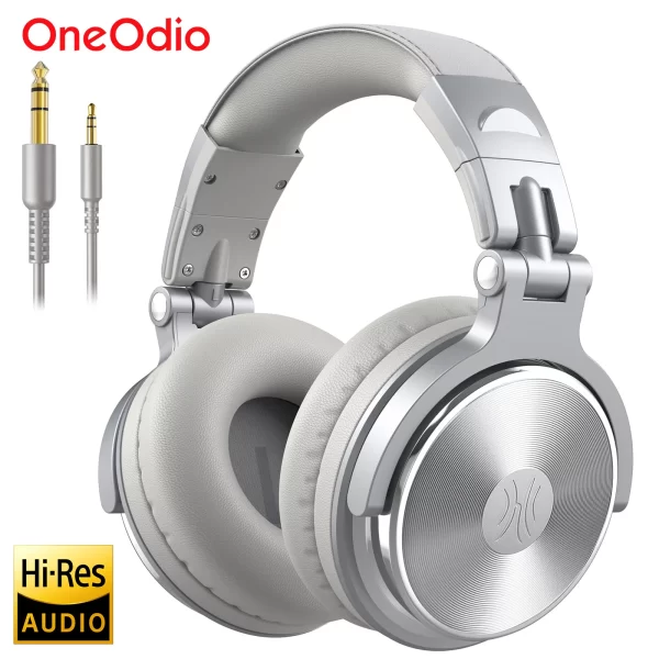 Oneodio pro 10 fones de ouvido com fio sobre a orelha de alta resolução áudio com fio fone de ouvido com microfone estúdio dj fones de ouvido estéreo 3.5mm/6.35mm