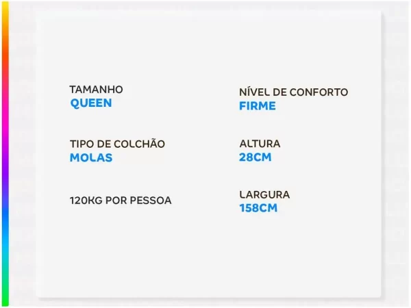 Colchão Queen Plumatex Colchões de Molas Ensacadas 28x158x198cm Turim Maxx - Imagem 3