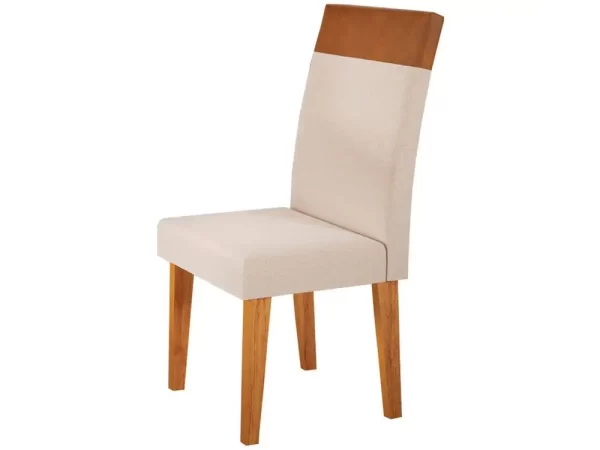 Mesa de Jantar 4 Cadeiras Retangular Mel e Off White Viena - Imagem 3
