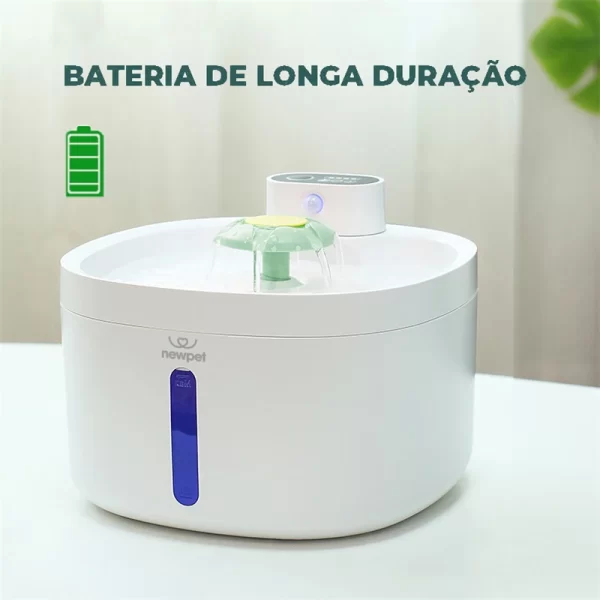 Newpet Fonte de água para gatos com sensor inteligente de 2,6 litros Distribuidor automático de água para gatos Alimentador de animais de estimação Bomba de fonte de água para cães com filtro -Bivolt - Imagem 3
