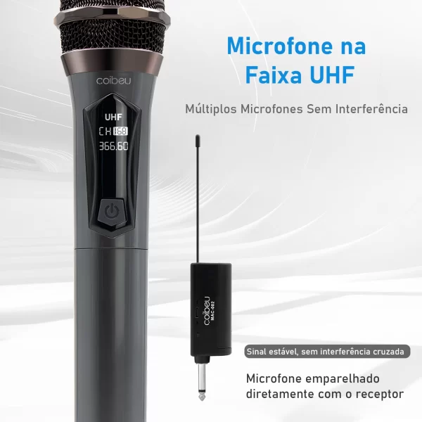 microfone*2,microfone sem fio profissional，karaoke，microfone sem fio profissional， frete gratis，Sem Fio Duplo UHF, Dinamico - Imagem 3