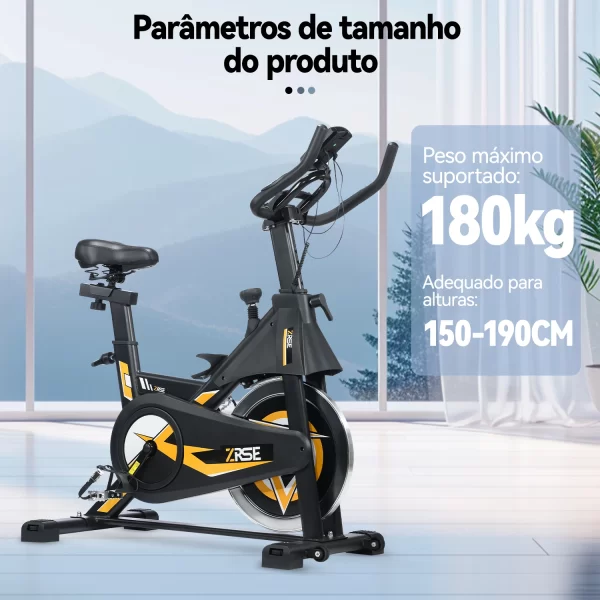 ZRSE Magnética Bicicleta Ergométrica Spinning Indoor Fitness Capacidade De Carga De 180KG - Imagem 2