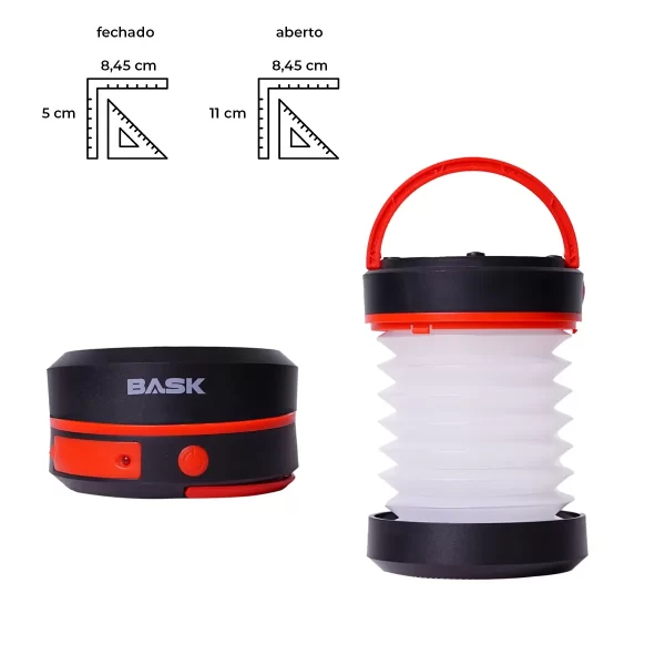 Lâmpada Lanterna Carregamento De Led Solar Dobravel Retrátil Portátil Para Acampamento Recarregável Bask - Imagem 5