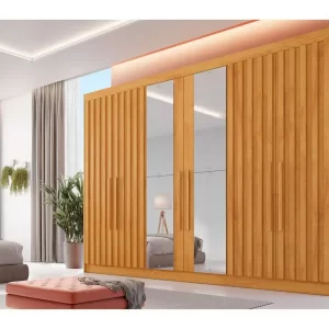 Guarda-Roupa Casal Moderno com Espelho 6 Portas