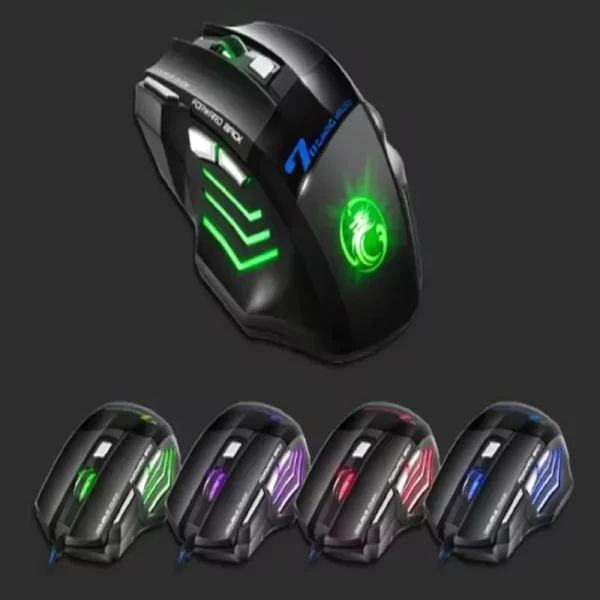 Mouse x7 botão retroiluminado mouse ergonômico 5500 dpi mouse ajustável, adequado para pc laptop desktop mouse - Imagem 2