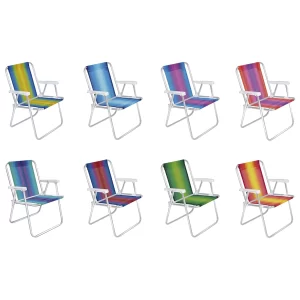 Cadeira de Praia Alta Alumínio Mor - Cores Sortidas
