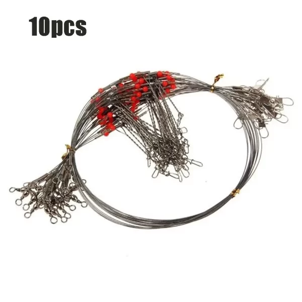 Alta Carbono Aço Inoxidável String Fish Hook, Segurança Snaps Líder, Traço com Snap, Linha De Fio De Pesca, Fio De Corda, Qualidade - Imagem 4
