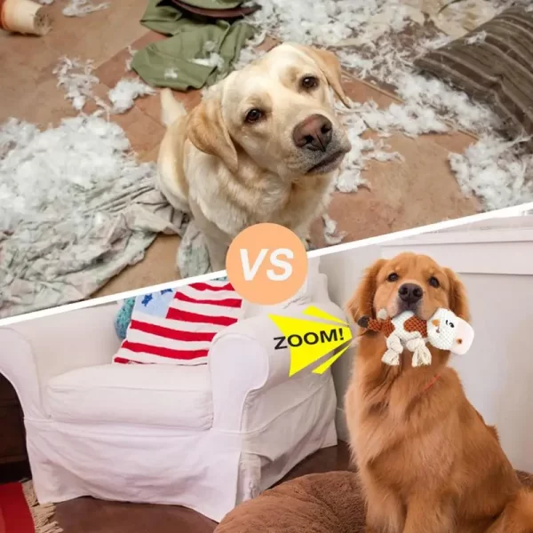 Brinquedos estridentes para cães, macio e confortável, brinquedo de mastigar, vaca de pelúcia, brinquedos interativos para cães pequenos, médios e grandes