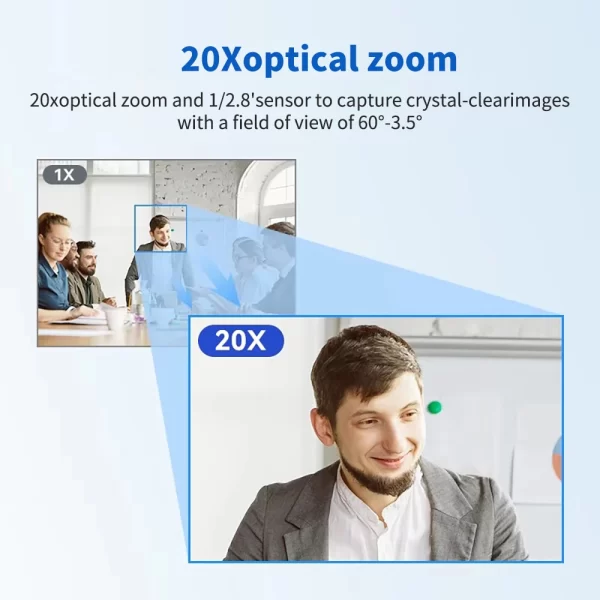 4k/30fps ptz hdmi usb lan câmera 20x zoom óptico ai-auto rastreamento câmera de conferência ptz vídeo para reunião de igreja suporte poe - Imagem 3