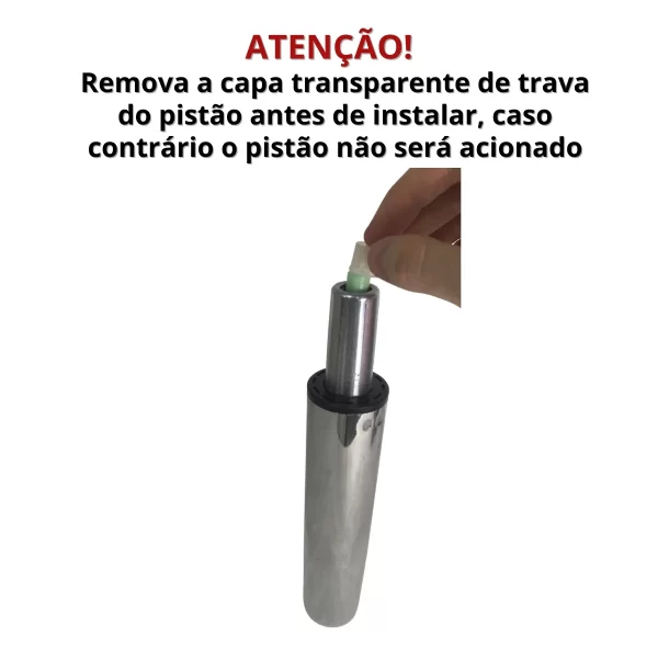 Pistão Cromado A Gás 150kg 85mm Classe 4 Cadeira Escritório - Imagem 3
