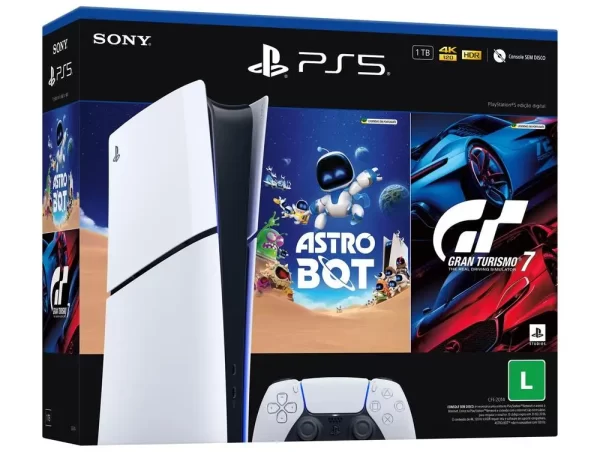 PlayStation 5 Slim Edição Digital 1TB 1 Controle Branco Sony com 2 Jogos - Imagem 4