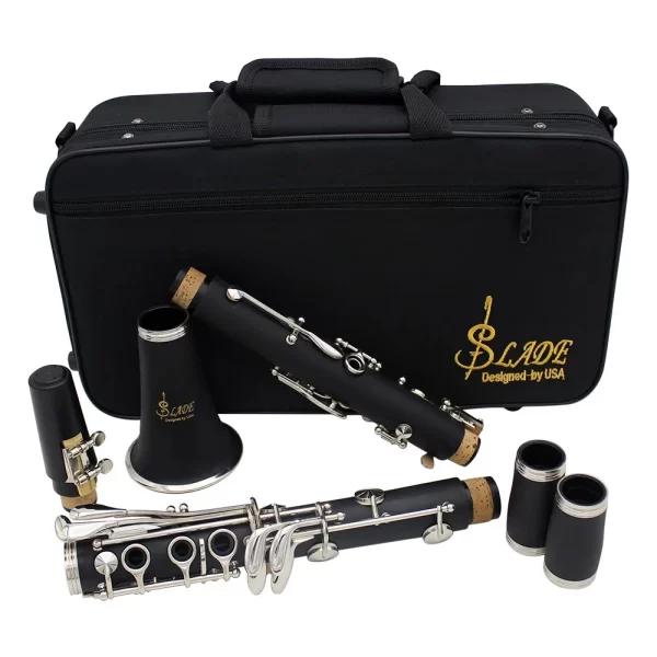 Slade clarinete 17 teclas bb b tom plano instrumento de sopro profissional clarinete baquelite com caixa peças de instrumento musical - Imagem 6