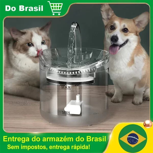 Filtro De Fonte De Água Do Cão Do Gato Bebedor Sensor Automático Para Gatos Alimentador Pet Water Dispenser Auto Bebendo Fonte 2L Para Animais De Estimação