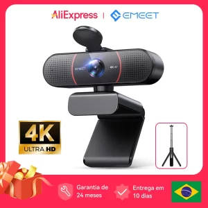 Webcam 4K EMEET com Tripé e Autofoco