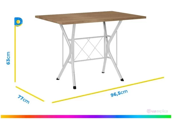 Mesa de Jantar 6 Cadeiras Retangular Branca - Imagem 6