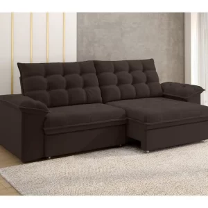 Sofá Retrátil Reclinável 3 Lugares Veludo Vancouver