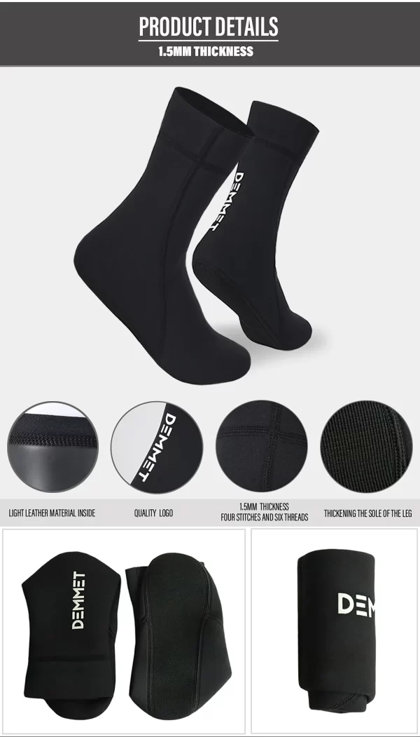 1.5mm/3mm/5mm neoprene meias de mergulho meias de praia wetsuit meias das mulheres dos homens natação quente botas antiderrapantes para esportes de água fria mergulho - Imagem 5