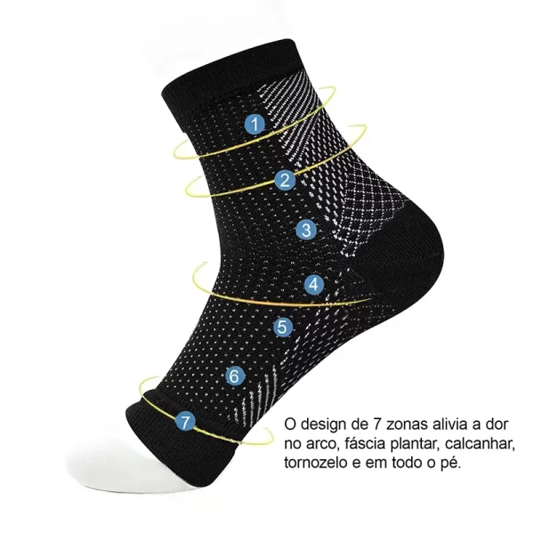 3 Pares, Meias para neuropatia para alívio da dor e fascite plantar, Meias tornozelo para homens e mulheres, Meias compressão - Imagem 4