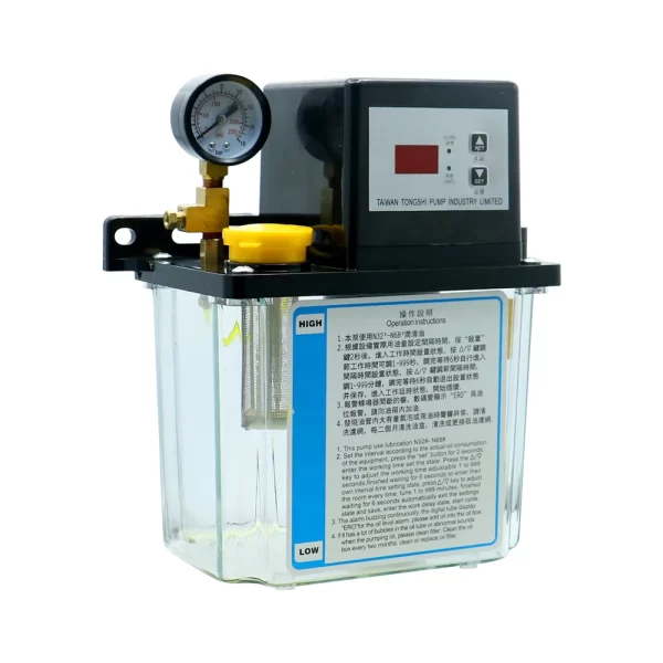 HLTNC 110V 220V Bomba de óleo de lubrificação automática eletromagnética com tanque de 2L e medidor de pressão para lubrificação de gravador CNC - Imagem 6