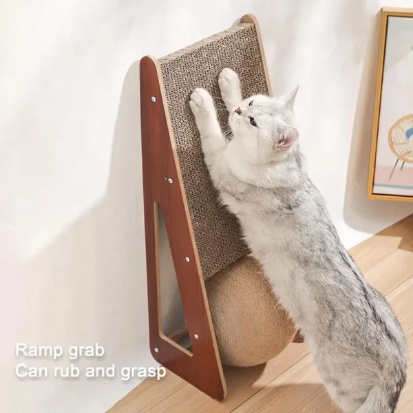 Gato scratcher brinquedo gato scratcher com bola natural sisal gato scratcher para gatos e gatinhos durável e duradouro - Imagem 4