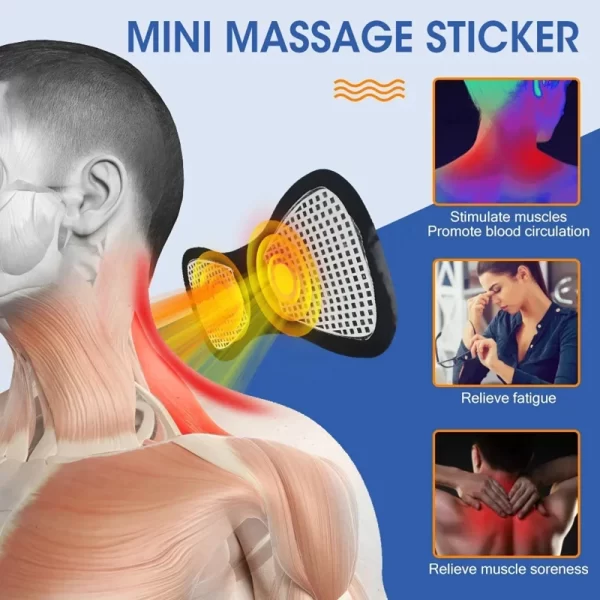 Massageador pescoço maca remendo adesivo traseiro estimulação muscular pulso remendo fitness pescoço alívio da dor corporal - Imagem 2