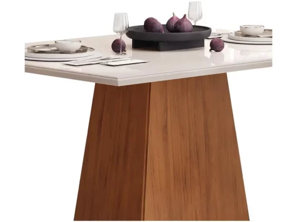 Mesa de Jantar 4 Cadeiras Retangular Freijo e Off DJ Móveis Copenhague - Imagem 6