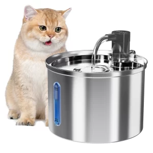 Fonte de Água Automática para Gatos em Aço Inoxidável