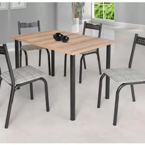 Mesa de Jantar Retangular com 4 Cadeiras