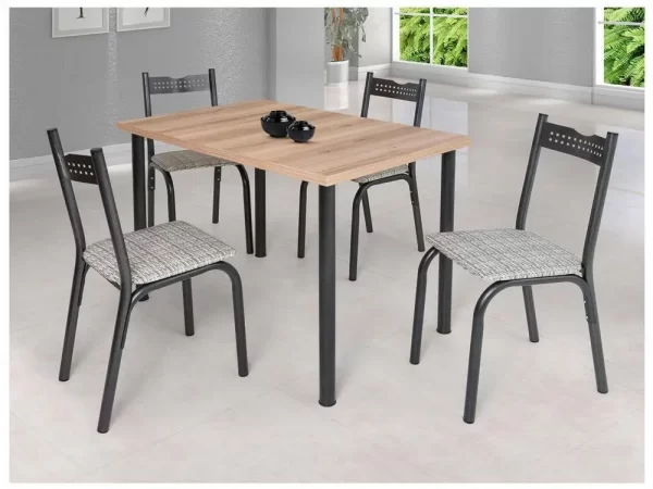 Mesa de Jantar 4 Cadeiras Retangular