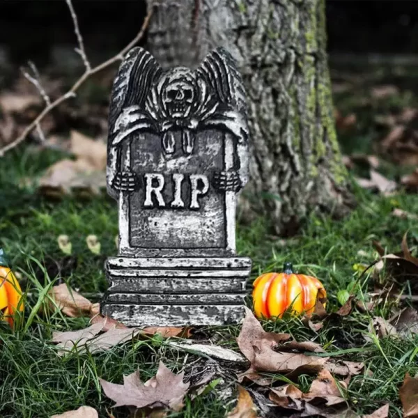 Halloween lápide estátuas de resina em miniatura lápide resina estátua decorações mini decorações para ornamentos de aquário ao ar livre - Imagem 3