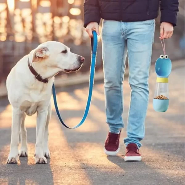 Garrafa de água para cachorro com recipiente de comida, dispensador de água para caminhada, garrafa de água para caminhada de cachorro de desenho animado com tigela para cachorro e gato - Imagem 3