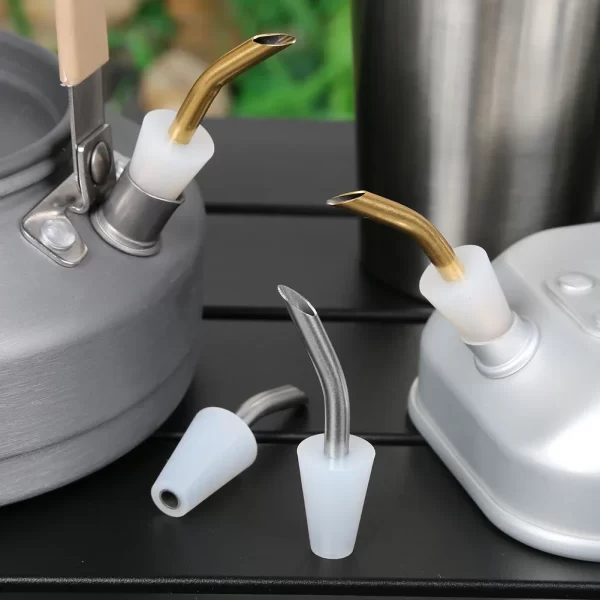Chaleira de acampamento bico ao ar livre portátil mão gotejamento filtro café extensão tubo bicos bule chaleira boca acessórios acampamento - Imagem 2