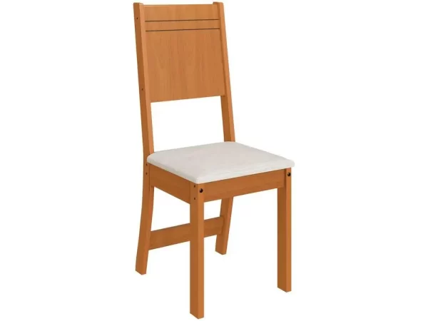 Mesa de Jantar 4 Cadeiras Retangular Noce e Off White Indekes Cristal - Imagem 4