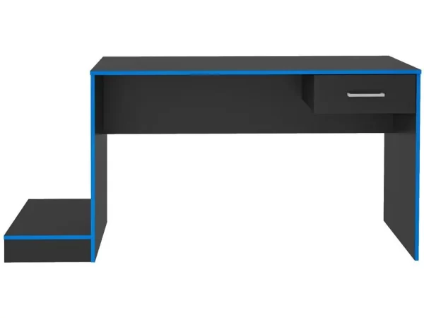 Mesa Gamer Artely Preto e Azul 1 Gaveta - Imagem 3
