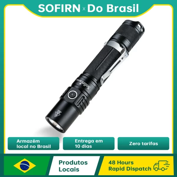 (Código: SP31V207)Sofirn SP31 V2.0 Lanterna LED tática potente 18650 XPL HI 1200lm Lâmpada de lanterna com indicador de energia de interruptor duplo Lanterna ATR EDC Luz externa recarregável USB C