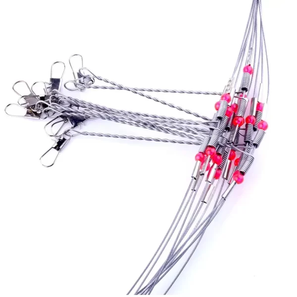 Alta Carbono Aço Inoxidável String Fish Hook, Segurança Snaps Líder, Traço com Snap, Linha De Fio De Pesca, Fio De Corda, Qualidade - Imagem 6