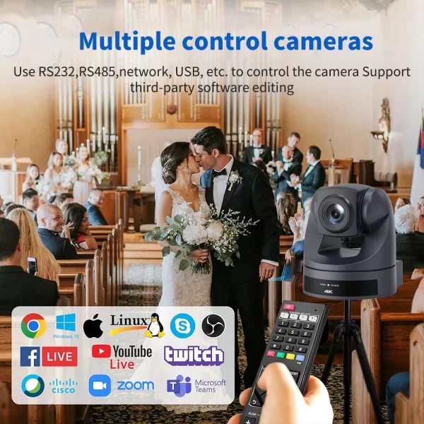 4k/30fps ptz hdmi usb lan câmera 20x zoom óptico ai-auto rastreamento câmera de conferência ptz vídeo para reunião de igreja suporte poe - Imagem 6
