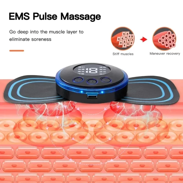 Massageador pescoço maca remendo adesivo traseiro estimulação muscular pulso remendo fitness pescoço alívio da dor corporal - Imagem 3