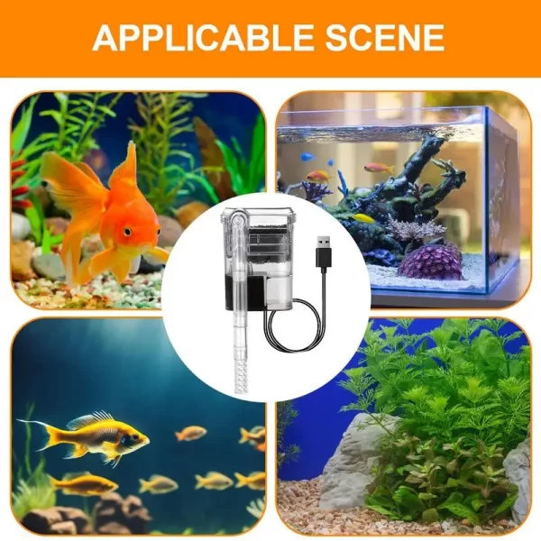 Filtro De Tanque De Peixes Quieto Ajustável, Filtros De Aquário, Filtro De Fluxos Externos - Imagem 4