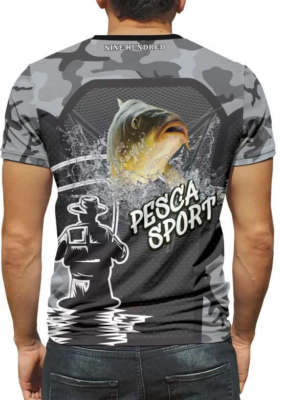 Camiseta Pesca Proteção UV50 Masculina Manga Curta Camuflado - Imagem 2