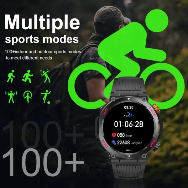 Relógio Inteligente Masculino Esportes Bluetooth LED Fitness - Imagem 3