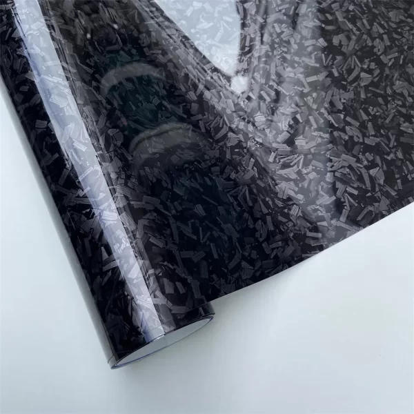 Preto brilhante forjado fibra de carbono vinil carro envoltório fantasma camo auto diy estilo interior adesivos para embrulho da motocicleta - Imagem 4