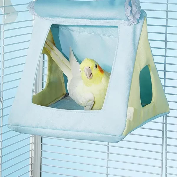 Periquito ninho cockatiel cabana pássaro rede para gaiola quatro estações papagaio casa acessórios para casa animal de estimação quarto café - Imagem 4