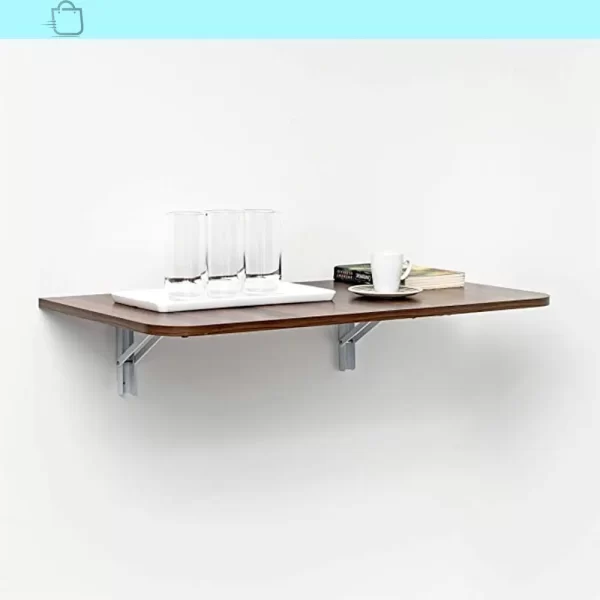 Mesa Dobrável de Parede Bemfixa Castanho 80x41cm em MDP - Imagem 2