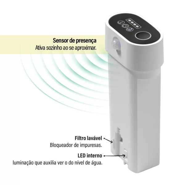Newpet 2.6L Fonte de água automática para gatos 4000mAh Bebedor sem fio para animais de estimação Recarga USB Bateria e sensor 2 em 1 dispensador - Imagem 3