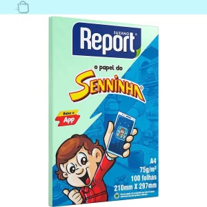 Papel Sulfite Report Senninha Verde A4 75g 100 folhas