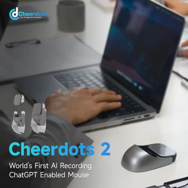 Cheerdots 2 mouse de ar removível sem fio touchpad tudo-em-um bolso ai gravação habilitado mouse controle sem fio chatgpt escritório - Imagem 4